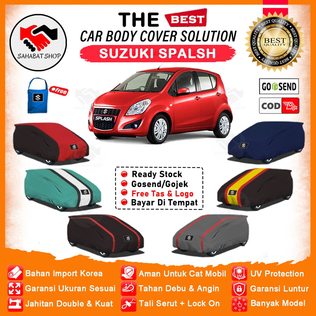 Sahabat Body Cover Mobil Splash / Sarung Penutup Suzuki Splash Outdoor / Tutup Selimut Mantel Pelindung Kerudung Jas Mantol Kerodong Pembungkus Kelambu Terpal Tutupan Bungkus Mobil Splash Waterproof Anti Air Model Orange