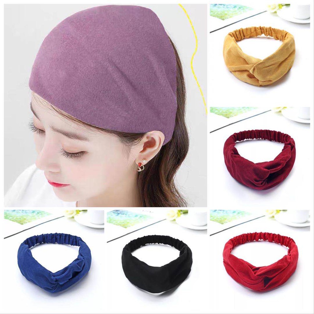 Bando Rambut Korea Bandana Rajut Aksesoris Wanita Karet Bando/Bandana Simpul