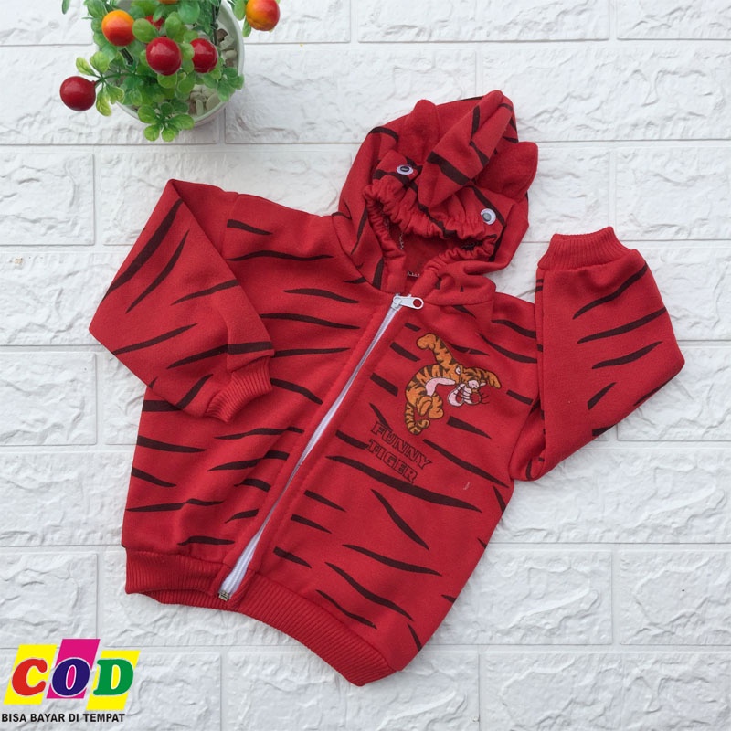 Ana Baby - Jaket Bayi Bahan Sweater Mantel Bayi Hangat Kupluk Kuping Anak Usia 0-6 Bulan