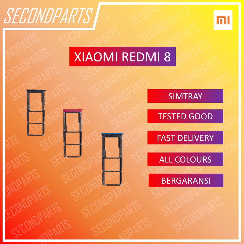 SIMTRAY SLOT SIM LOCK TEMPAT KARTU XIAOMI REDMI 8 ORIGINAL