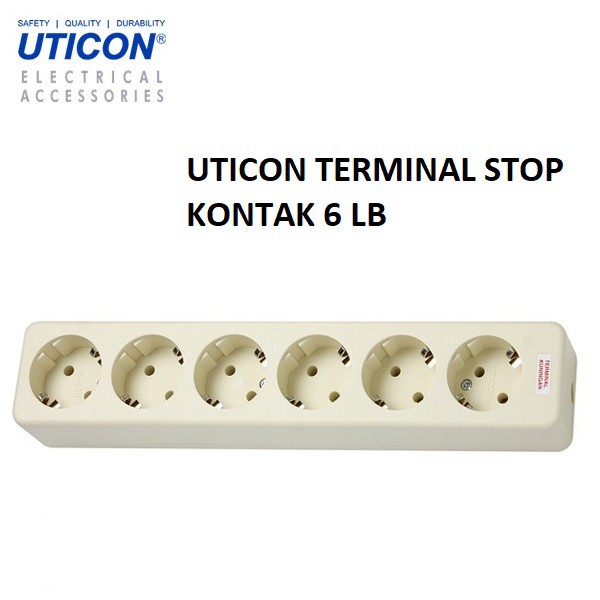 UTICON STOPKONTAK ARDE 1 2 3 4 5 6 LUBANG TERIMNAL KUNINGAN