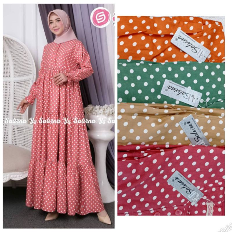 gamis salvina polkadot suede