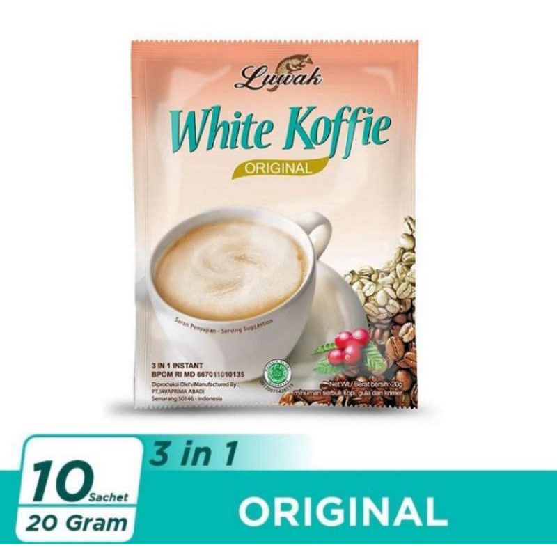 

luwak white coffe original 20gr /10sachet/renceng