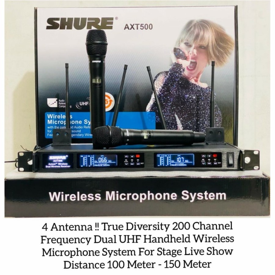 Mic Wireless Shure AXT 500 For Stage Live Show Handle