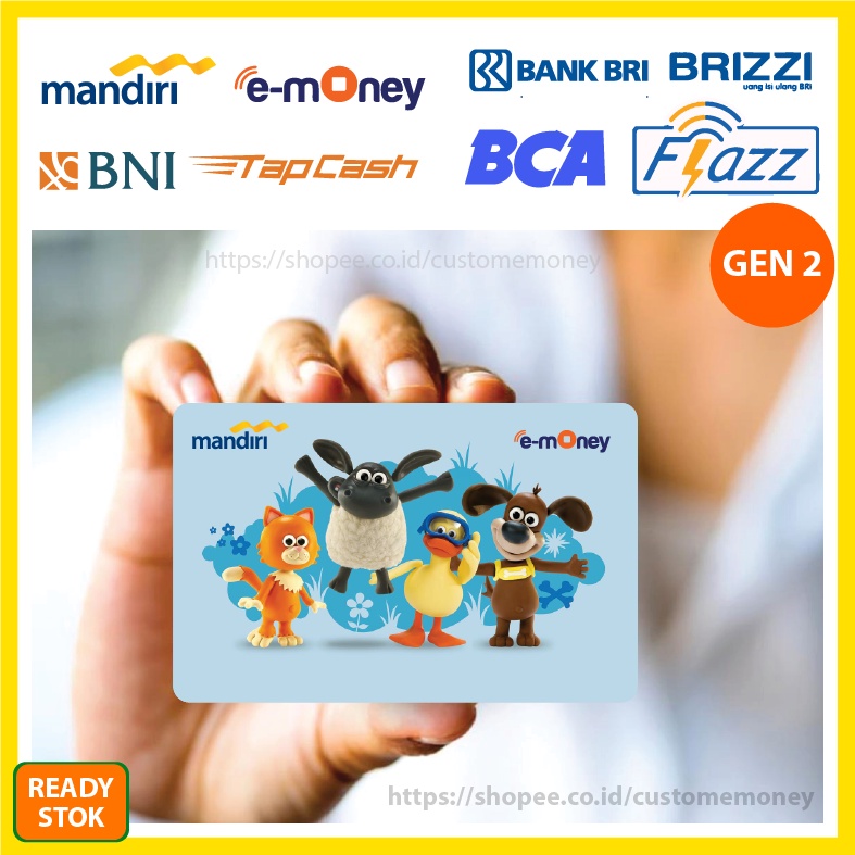 KARTU EMONEY ANIME KARTUN TIMMY TIME CUTE ETOLL E-MONEY MANDIRI FLAZZ BCA GEN 2 TAPCASH BRIZZI - 1 SISI