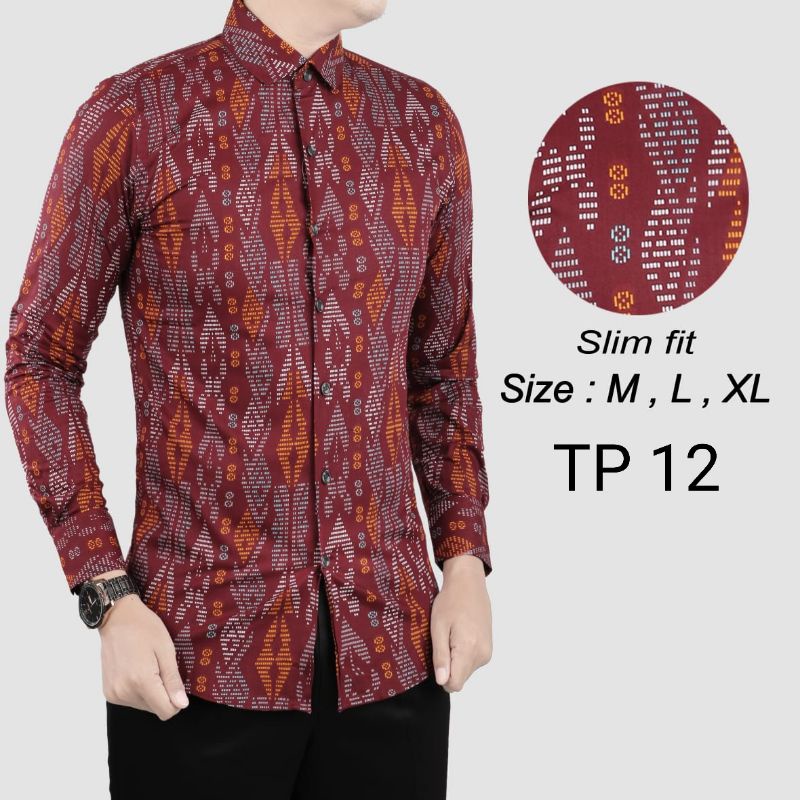 KEMEJA BATIK PRIA SLIM FIT HEM BATIK PRIA SLIMFIT LUIGIBATANI ELEGAN CBL1059