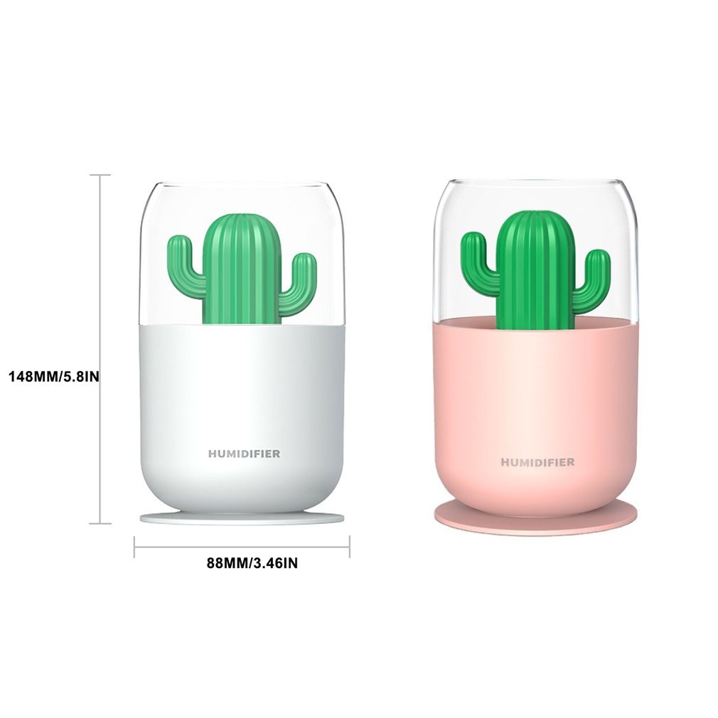 PELEMBAB RUANGAN AIR HUMIDIFIER ULTRASONIC AROMATHERAPHY OIL DIFFUSER KAKTUS Y07 UNIK LUCU 300ML