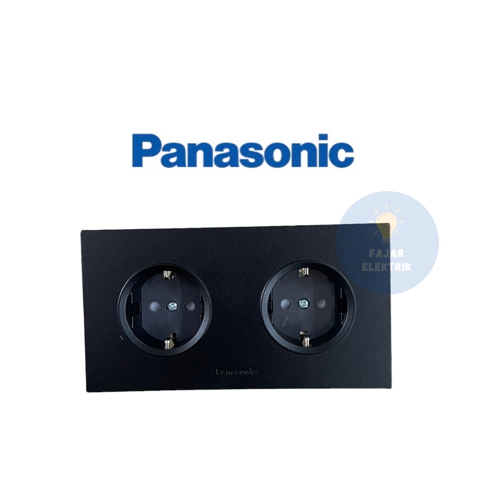 PANASONIC STOP KONTAK 2 GANG CP HITAM BLACK WESJP11222B