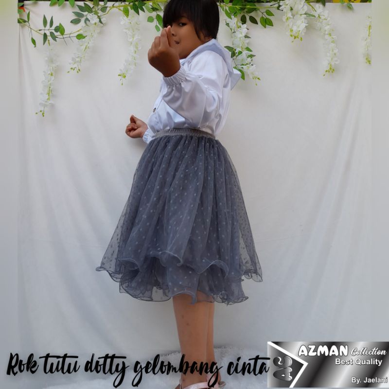 ROK TUTU GLOMBANG CINTA DOTTY--ROK TUTU 2LAPIS TILE PULKADOT--ROK TUTU PREMIUM--ROK BAWAHAN PESTA USIA 1-5 TAHUN