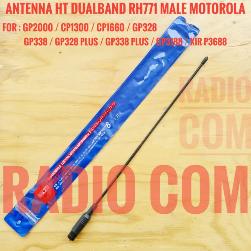 ANTENA HT MOTOROLA CP1300 CP1660 GP328 GP338 GP2000 GP3188 GP308 XIR P3688 VHF UHF DUALBAND RH771 RH 771