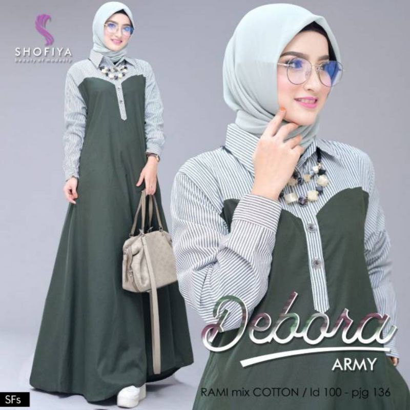 Debora dress pakaian wanita fashion muslim remaja