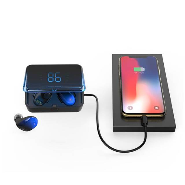 Headset Bluetooth LED Touch Tipe ES01 TWS Wireless Bluetooth Earbuds ES 01 Earphone Mini Versi 5.0