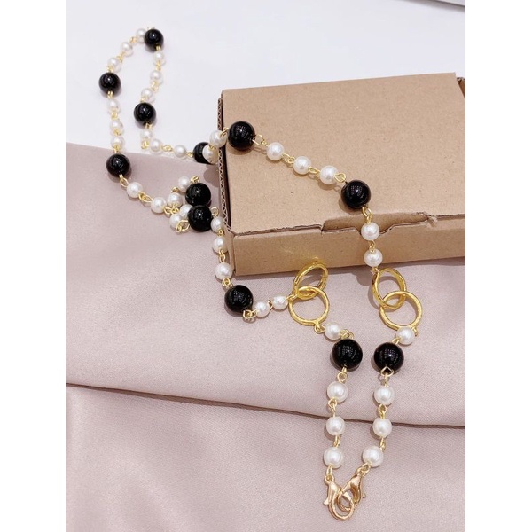 Kalung masker Fashion import Strap Masker Premium Mutiara Pearl Rt9122