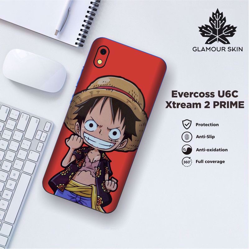 *(Dapat2PCS)* EVERCOSS U6C XTREAM 2 PRIME Garskin Case/Stiker Protector Motif LUFFY