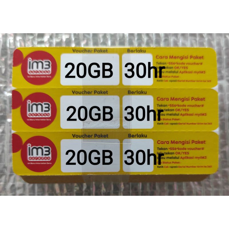 Voucher Indosat Fredom combo 20gb, zona attack