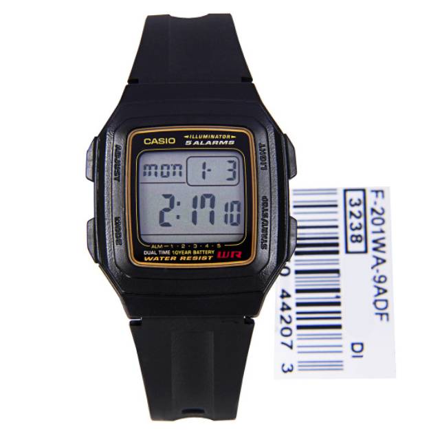 Casio Illuminator F-201WA-9ADF
Dual Time Sports Watch Original