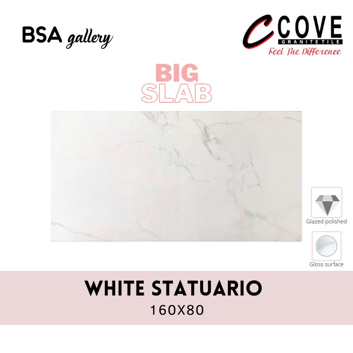 GRANIT COVE BIG SLAB 160X80 WHITE STATUARIO / GRANITE TILE BESAR