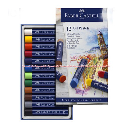 Faber Castell 12 Oil Pastels Colour Crayon Cat Minyak Peralatan Menggambar 12 Warna