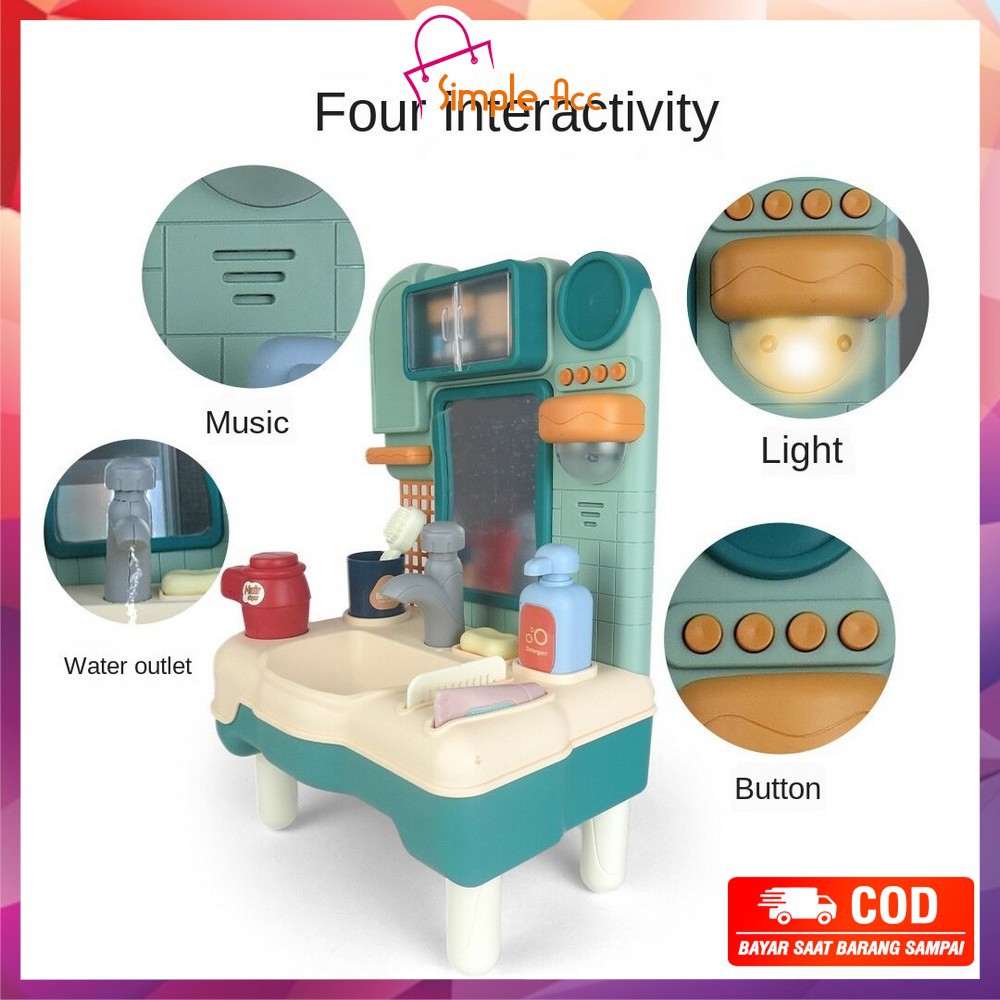 ~COD~ DO-M31 M109 Mainan Anak Kitchen Sink Tempat Cuci Piring Set Mainan Wastafel BISA KELUAR AIR-8