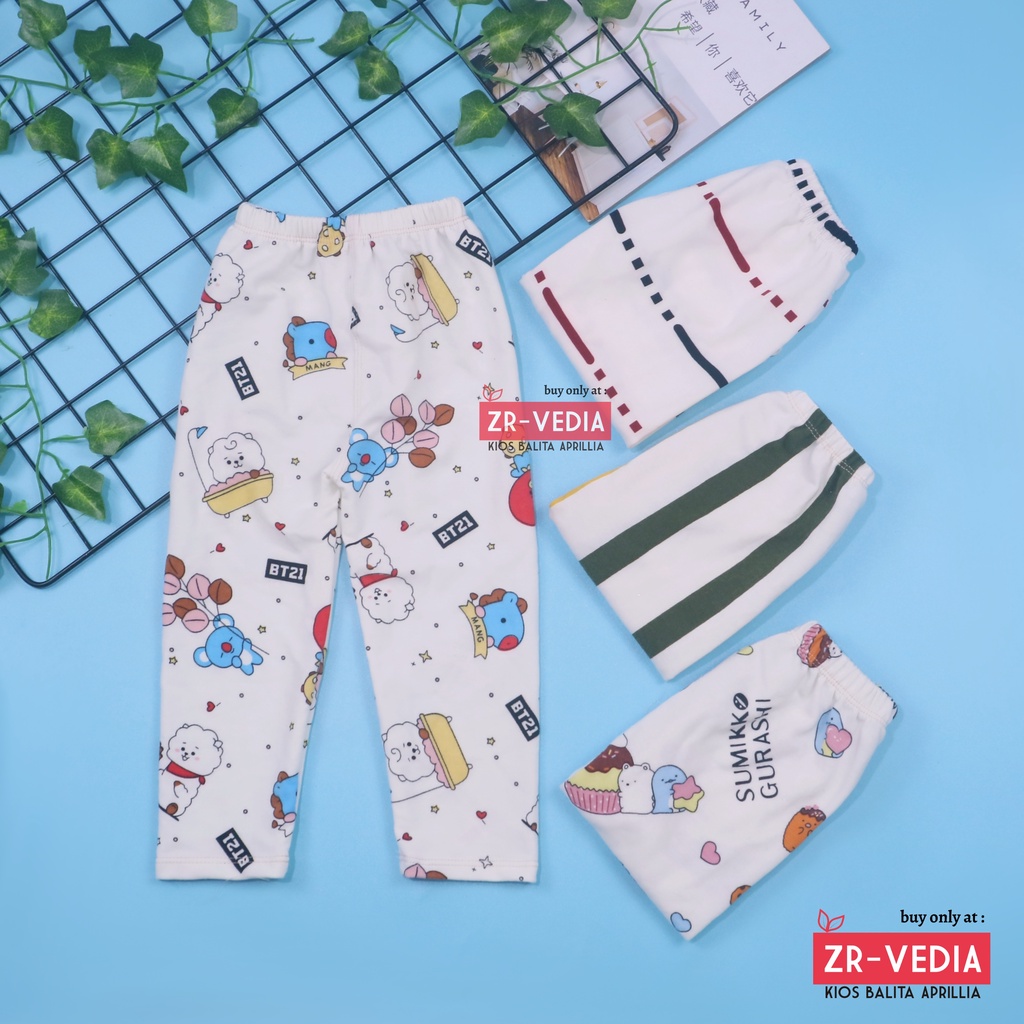 Legging White uk Bayi-15 tahun / Leging Panjang Anak Perempuan Bahan Kaos Baby Terry Celana Putih Lejing Laging ZR Vedia