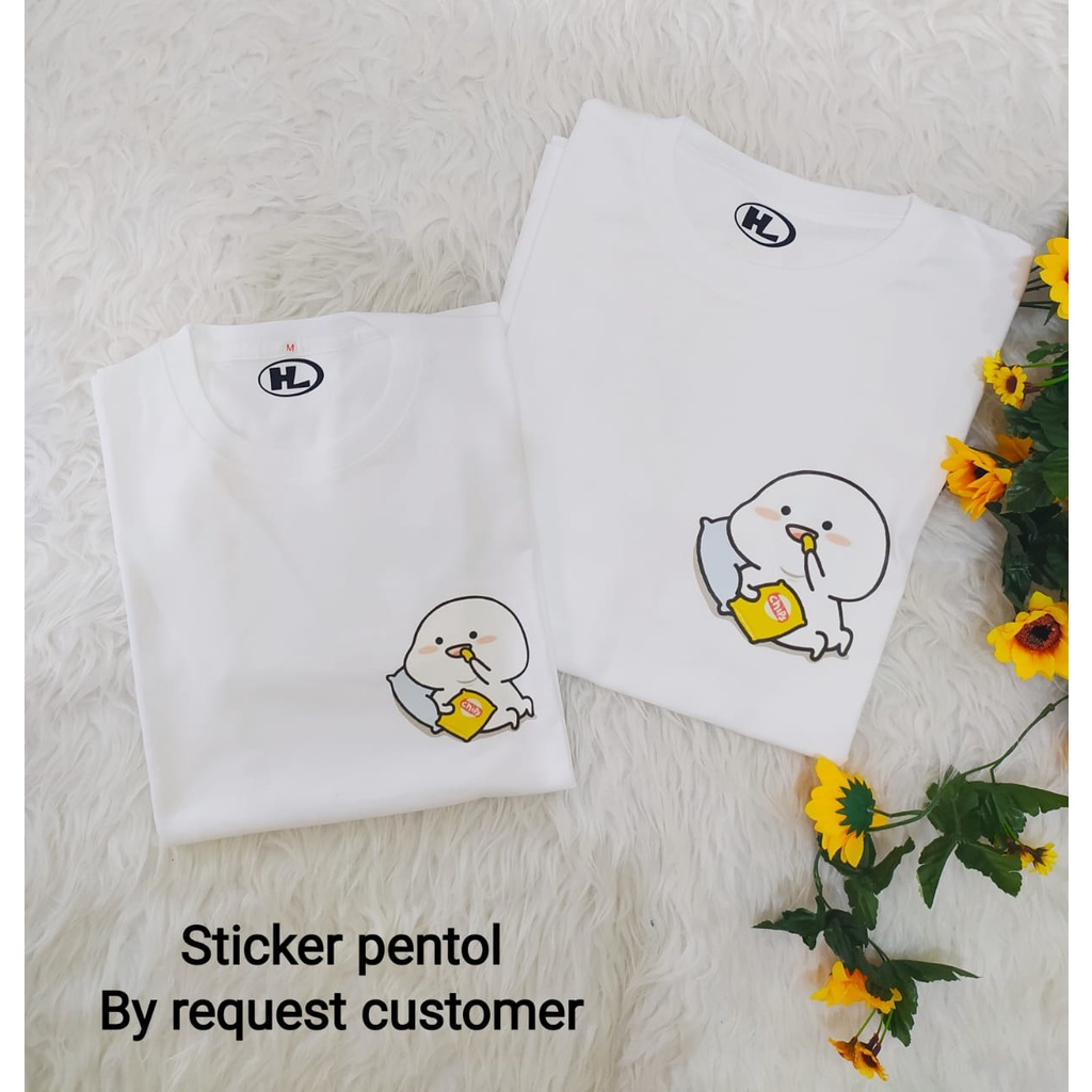 Kaos Couple Stiker Pentol Karakter Terlaris