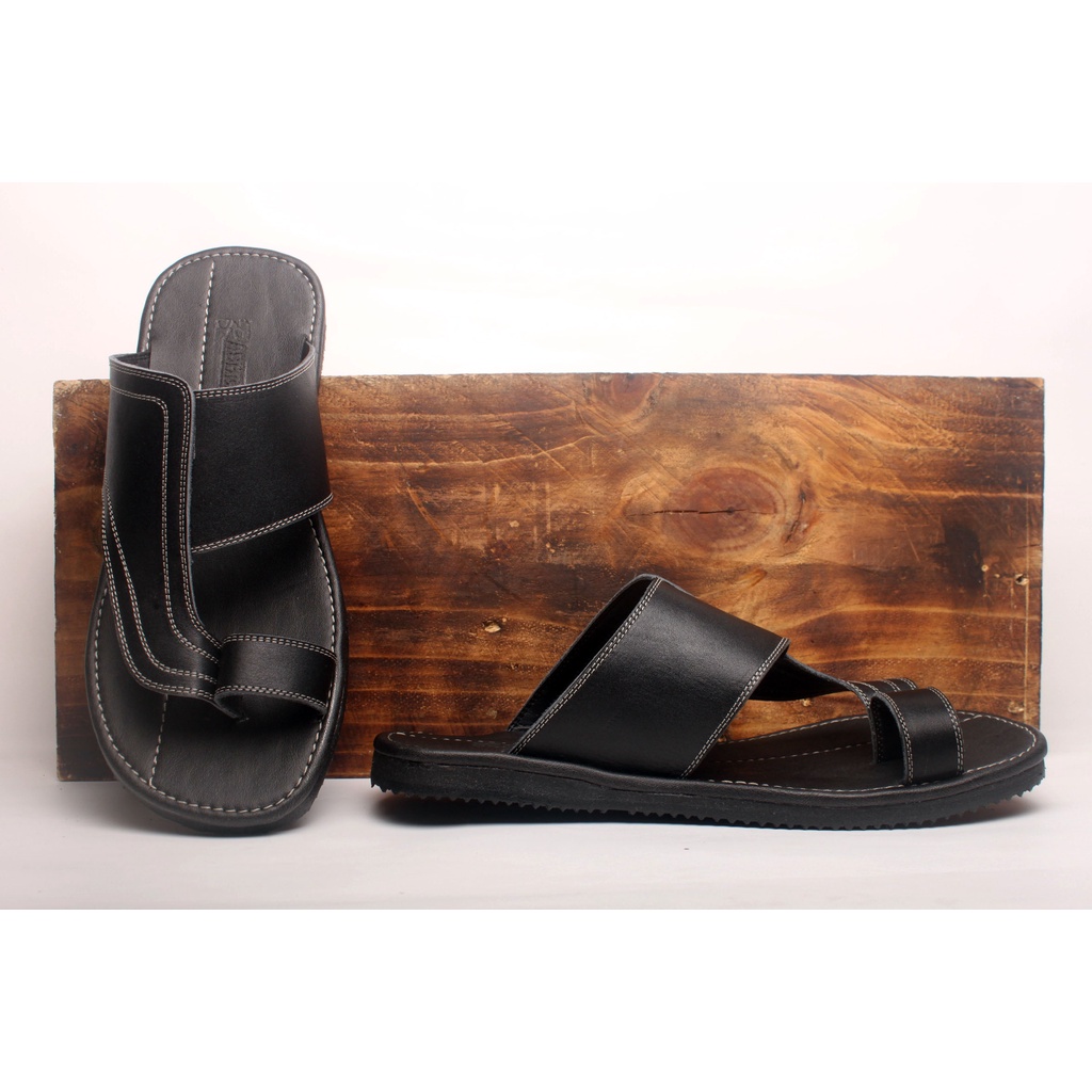 Sandal Pria Kulit Asli Rasheda Gr 47 Jepit Putih Big Size