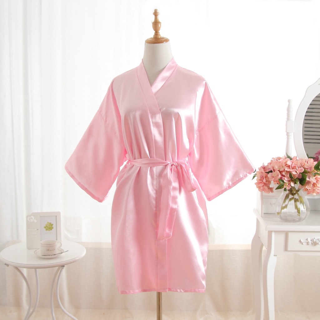 kimono Wanita Ukuran Jumbo Baju tidur Lingerie Sexy piyama Bahan sutra es ukuran besar uL-XXL A308