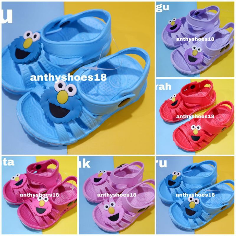 *NEW* Sandal Tali  Karet Bayi Anak Perempuan Elmo Dulux 155e