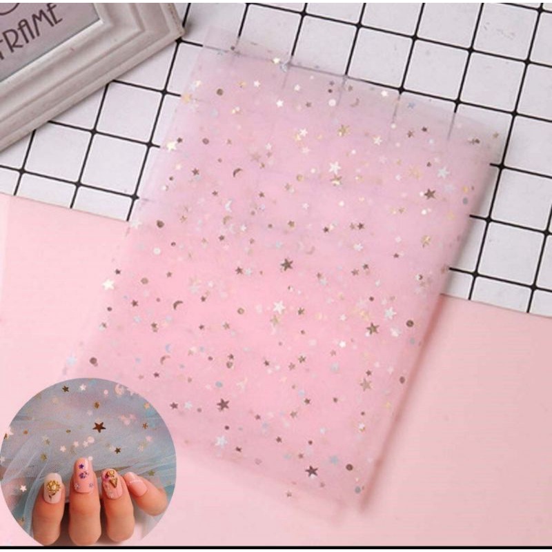 ALAS FOTO NAIL ART - MESH PHOTO NAIL ART- KAIN TILE FOTO