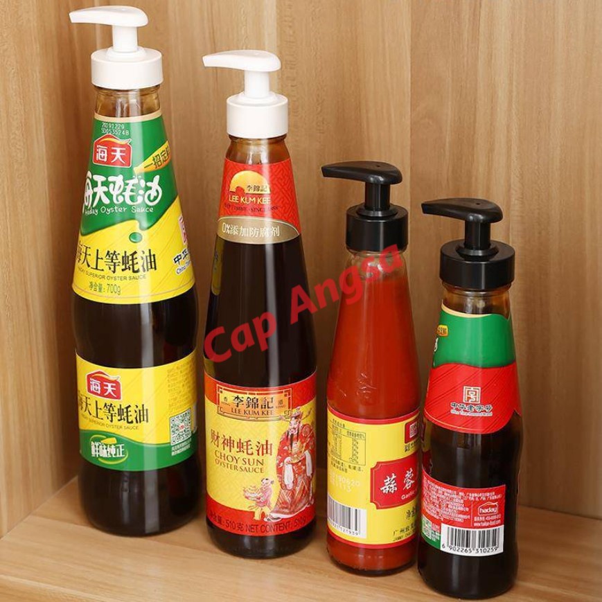 KEPALA POMPA BOTOL PENCETAN BOTOL TUTUP KECAP SIRUP SAOS TIRAM SABUN OYSTER SAUCE BOTTLE PUMP NECK