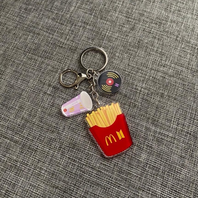 Pendant Keychain BTS Meal Mcdonalds Merchandise Ganci Acrylic Bangtan Kpop Akrilik Print