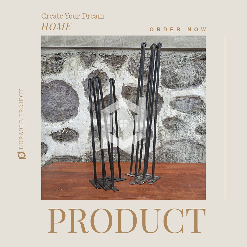 Kaki meja besi harpin leg / hairpin leg Kaki kursi industrial kaki kursi cafe malang