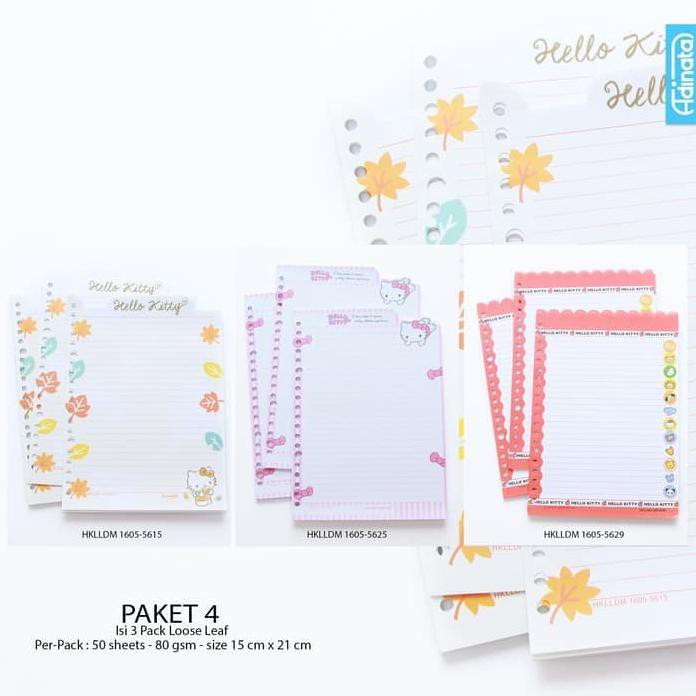 

JUAL PAKET A HELLO KITTY LOOSE LEAF M ADINATA (ISI 3 PACK) / KERTAS FILE TERPOPULER
