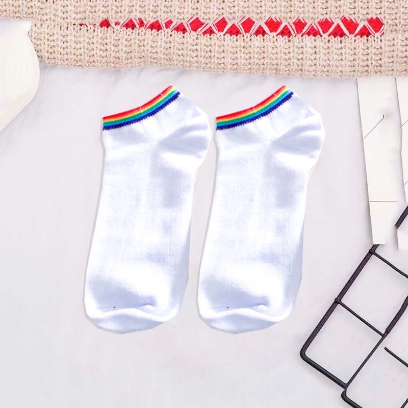 RESTOCK Kaos Kaki Rainbow Strip Ankle / Kaos Kaki Pelangi Pendek