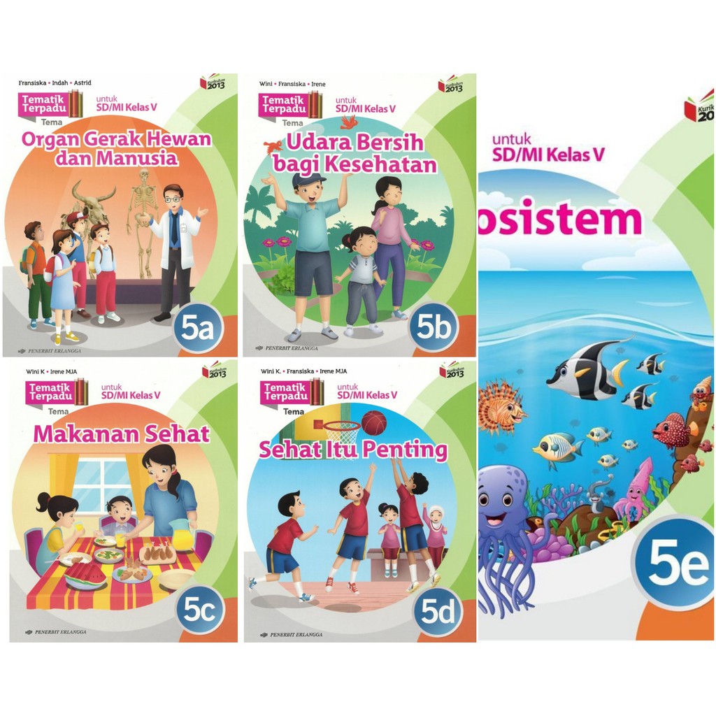 Buku Tematik 5a 5b 5c 5d 5e Kelas 5 Sd Erlangga Shopee Indonesia 