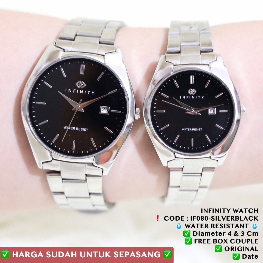 Jam tangan COUPLE ORIGINAL INFINITY garansi 1 tahun anti air free box IF055 IF080