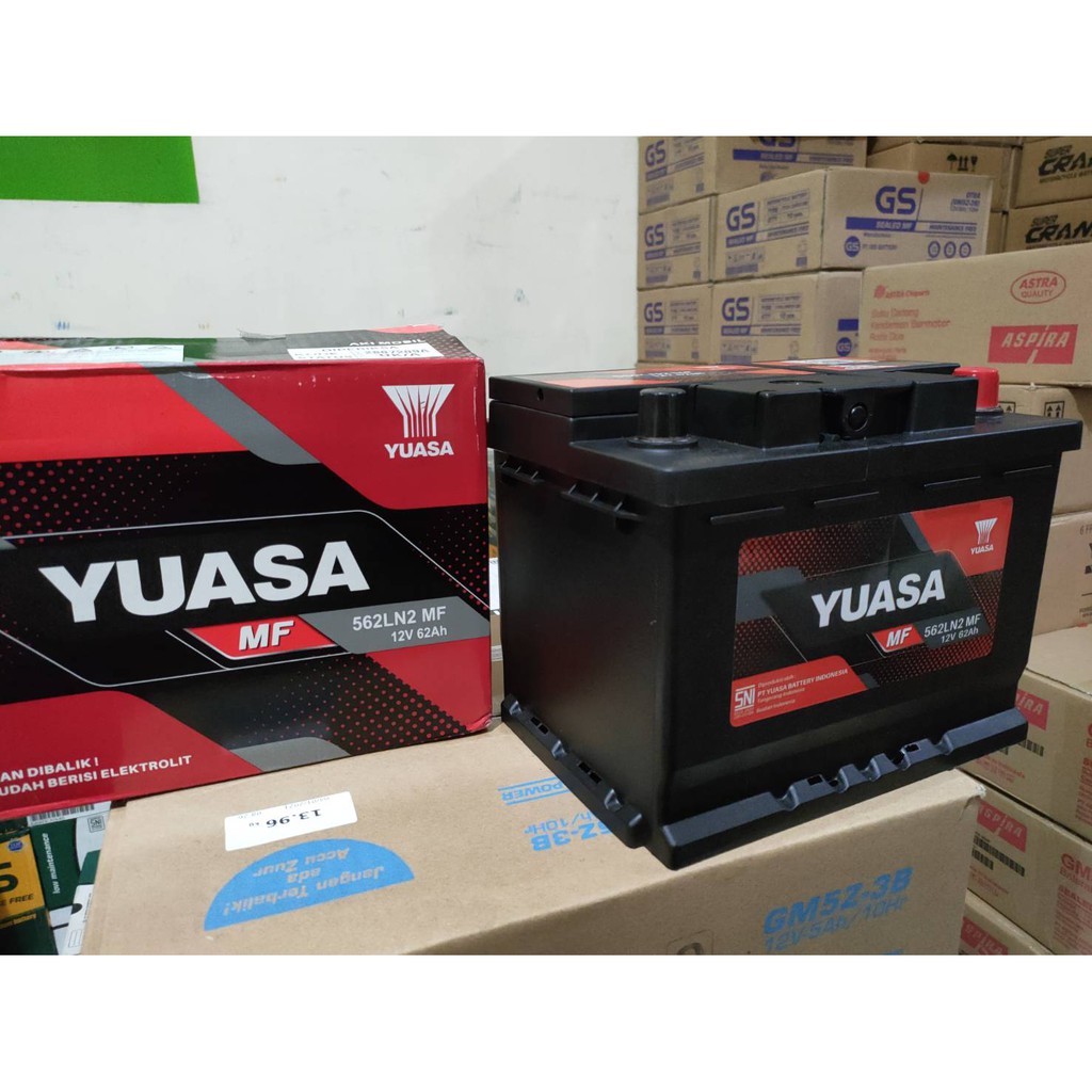 Aki Mobil Calcium YUASA MF LN2 12Volt - 62Ah Innova Reborn Bensin