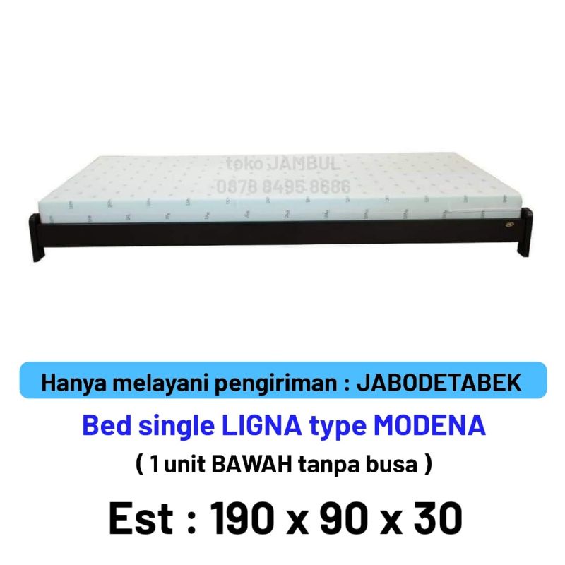 Dipan 90x180 kayu mahoni BED TEMPAT TIDUR RANJANG SORONG BAWAH LIGNA type MODENA