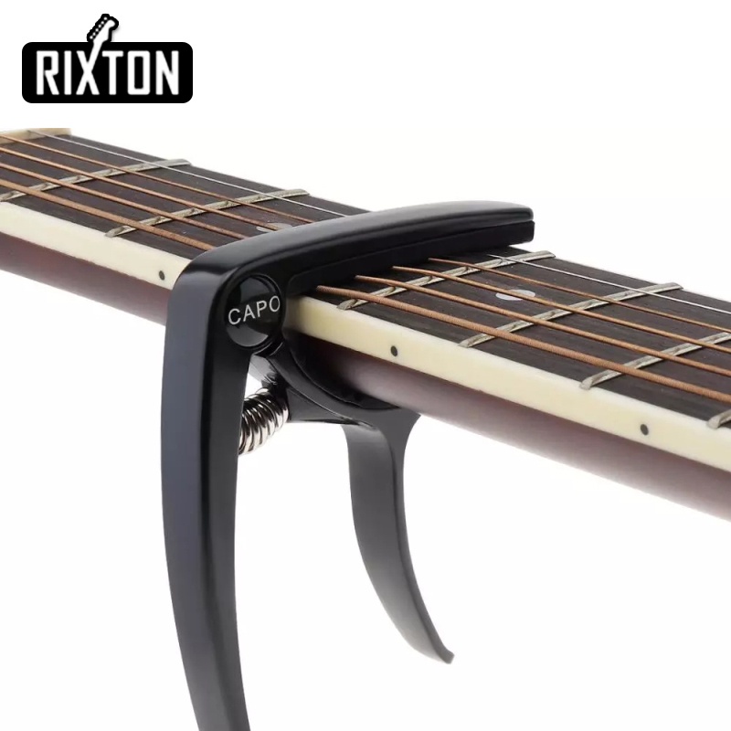 Rixton Guitar Capo LGL-06 Clamp Aluminium Alloy Logam Kayu Butir Perubahan Cepat Kunci Nilon Akustik