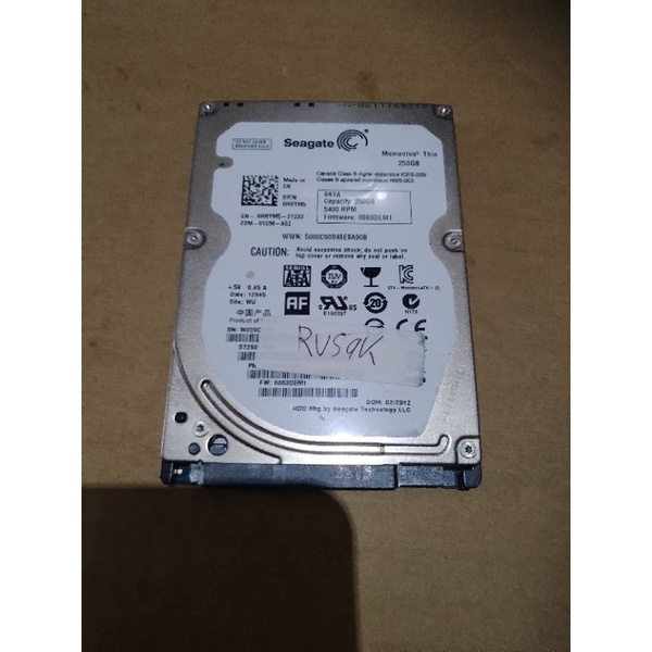 Harddisk Seagate 250GB slim sata rusak ukuran 2.5