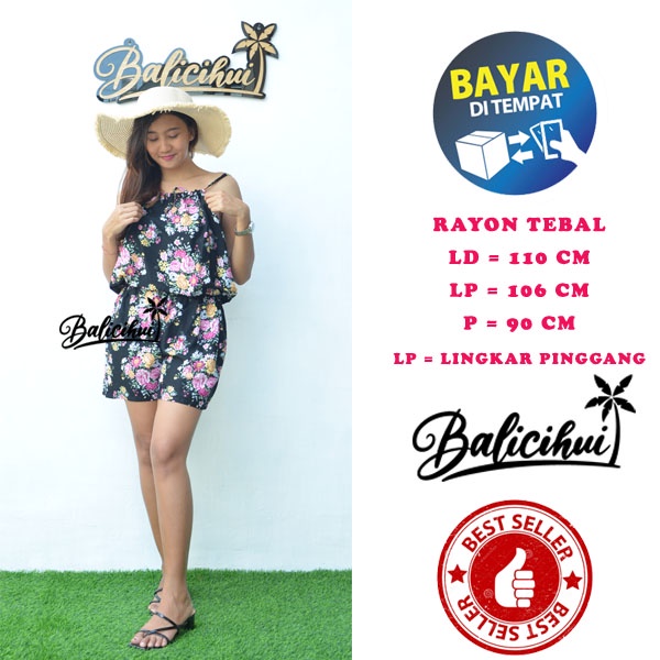 Balicihui Jumpsuit Sofia Jumpsuit Wanita jamsut Pendek Jumpsuit Bali