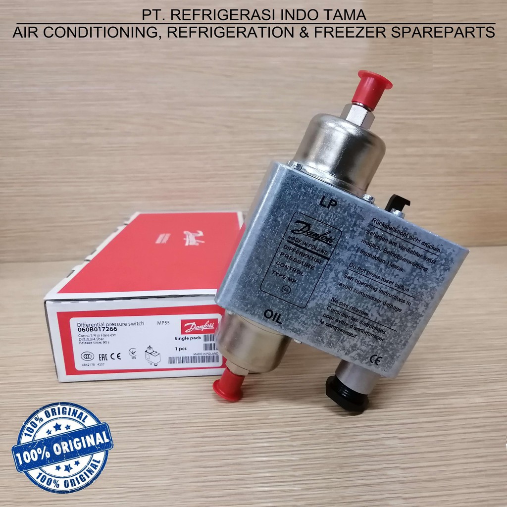 Jual MP 55 DIFFERENTIAL PRESSURE SWITCH DANFOSS ADJUSTABLE 90 SEC