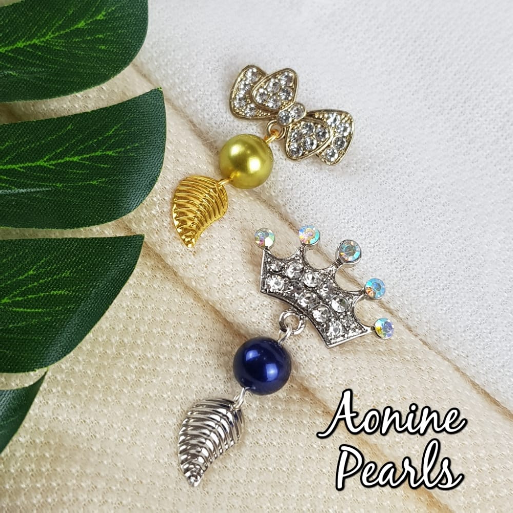 Aonine Pearls - Bros Dagu Daun Kecil Mutiara Asli