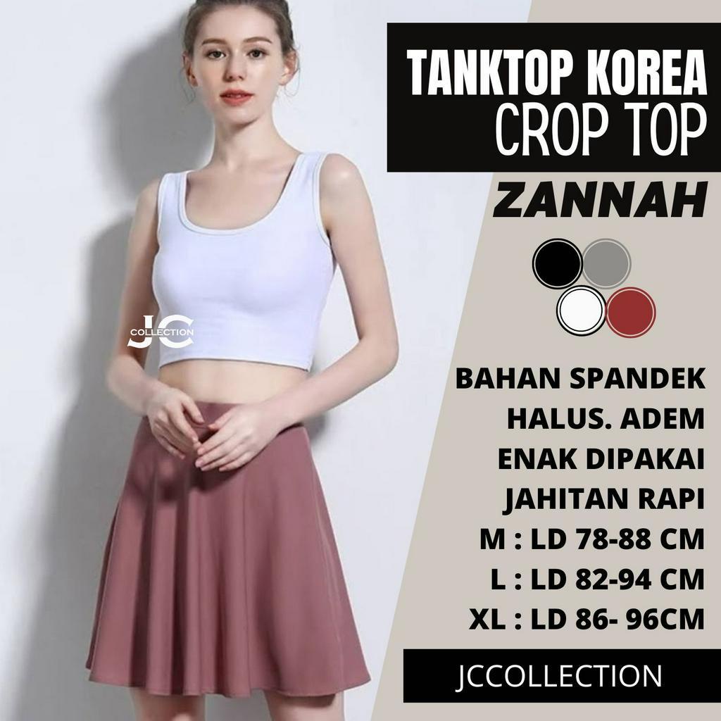 Tanktop Singlet Dalaman Cropped Wanita Gaya Korea Zannah / Kaos Tanktop Crop
