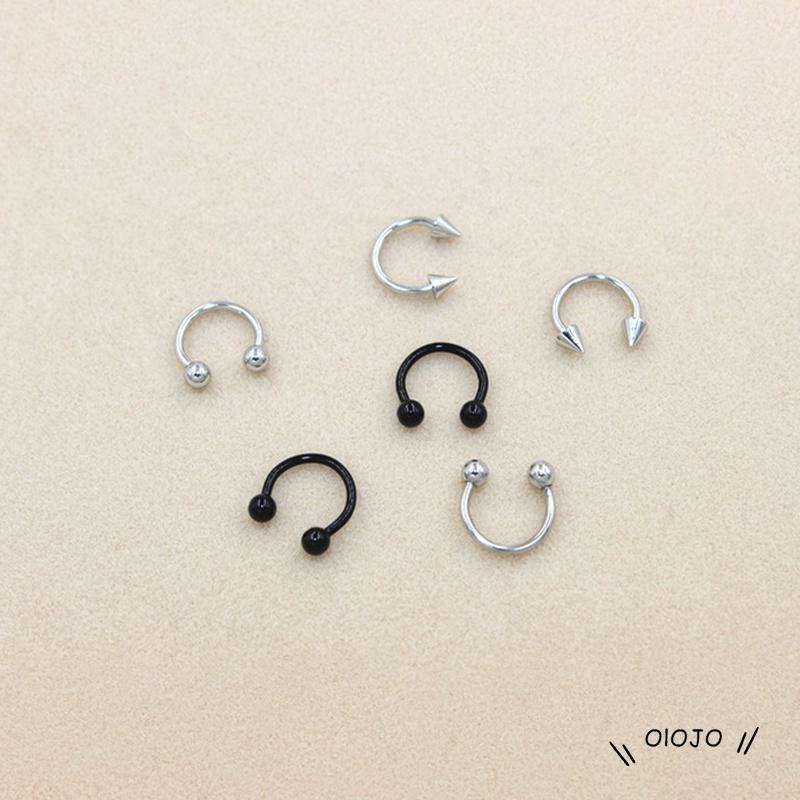 【COD】Anting Tindik Hidung / Telinga / Alis / Bibir / Tubuh Bentuk Tapal Kuda Bahan Stainless Steel