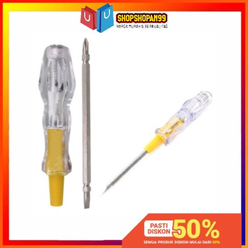 TESPEN Tes Pen Obeng / Obeng Bolak Balik + - Sunfree Kuning - S99