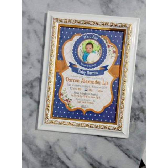 Frame kado unik foto + edit biodata bayi