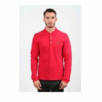 Lyle & Scott Long Sleeve Polo Shirt Red