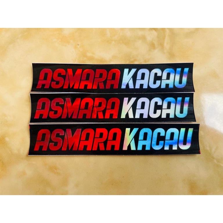 Stiker Viral Hologram Asmarau Kacau Merah Bijian