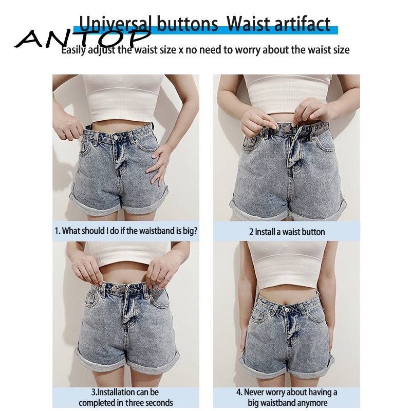 1pc Kancing Jeans Dapat Dilepas Kancing Jepret Pinggang Adjustable Unisex ANTOP